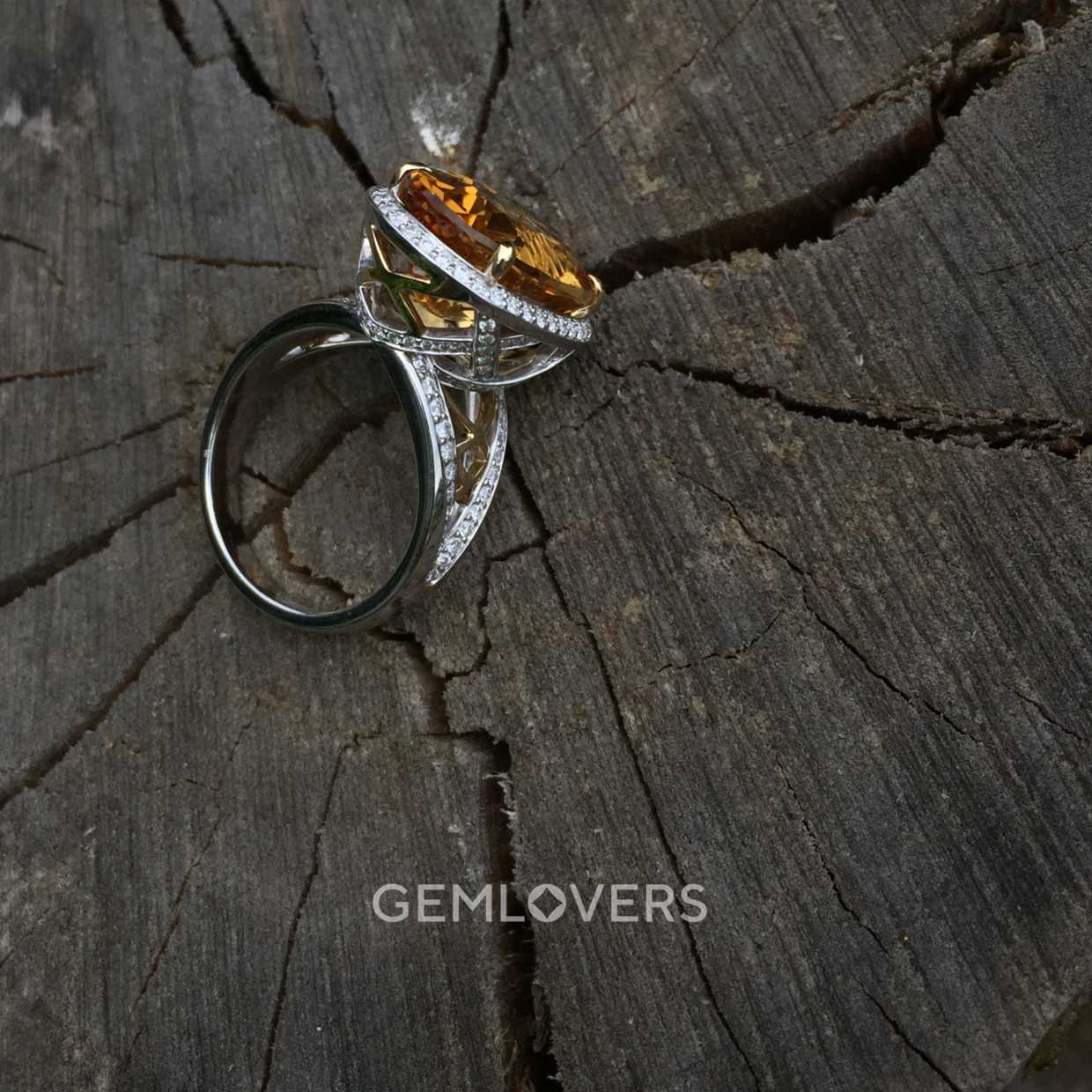 Комплект кольцо и серьги гелиодоры  фото